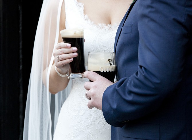 guinness wedding ireland groom bride